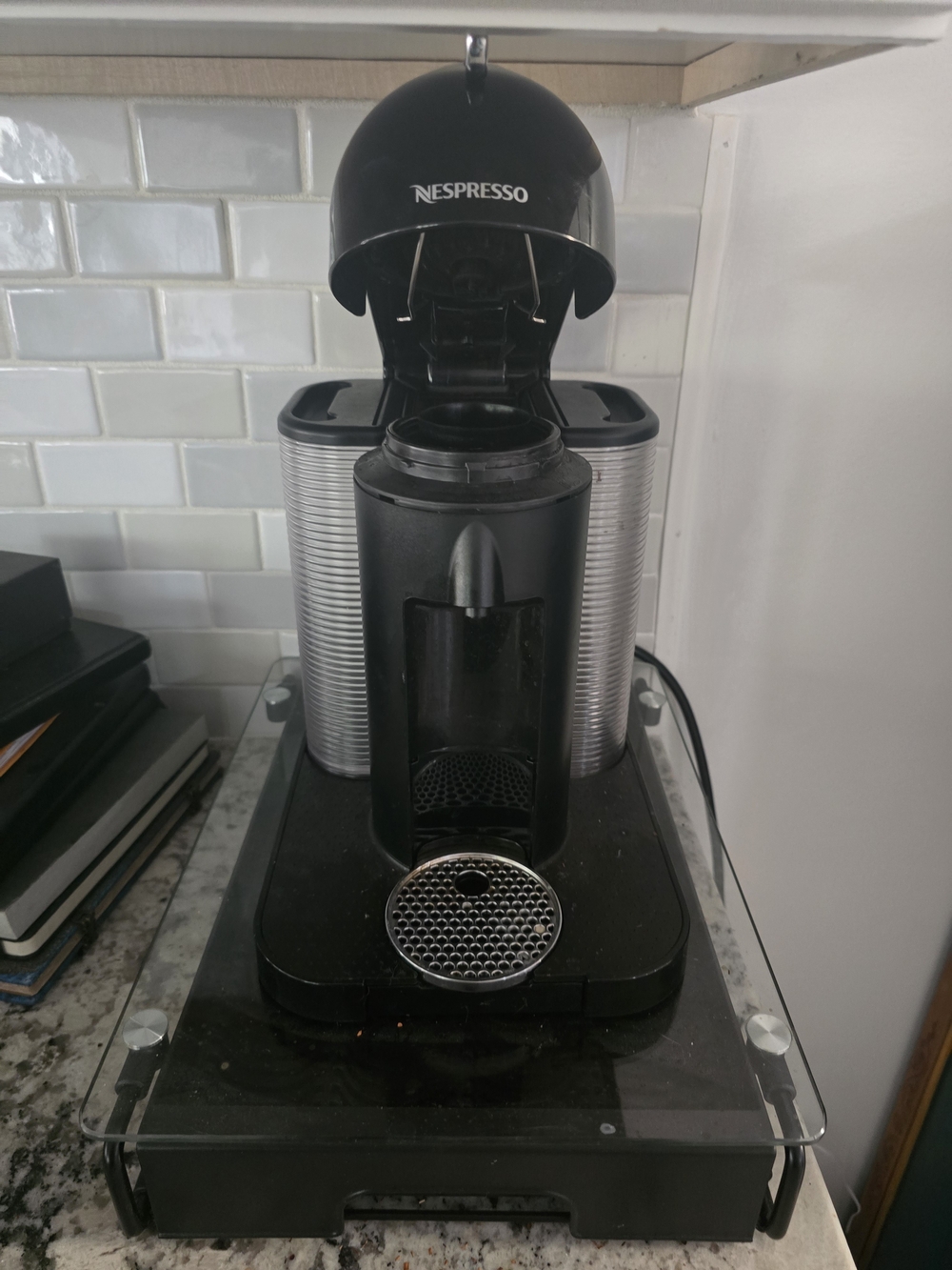 Nespresso Virtuo Machine + Tempered Glass Pod Drawer